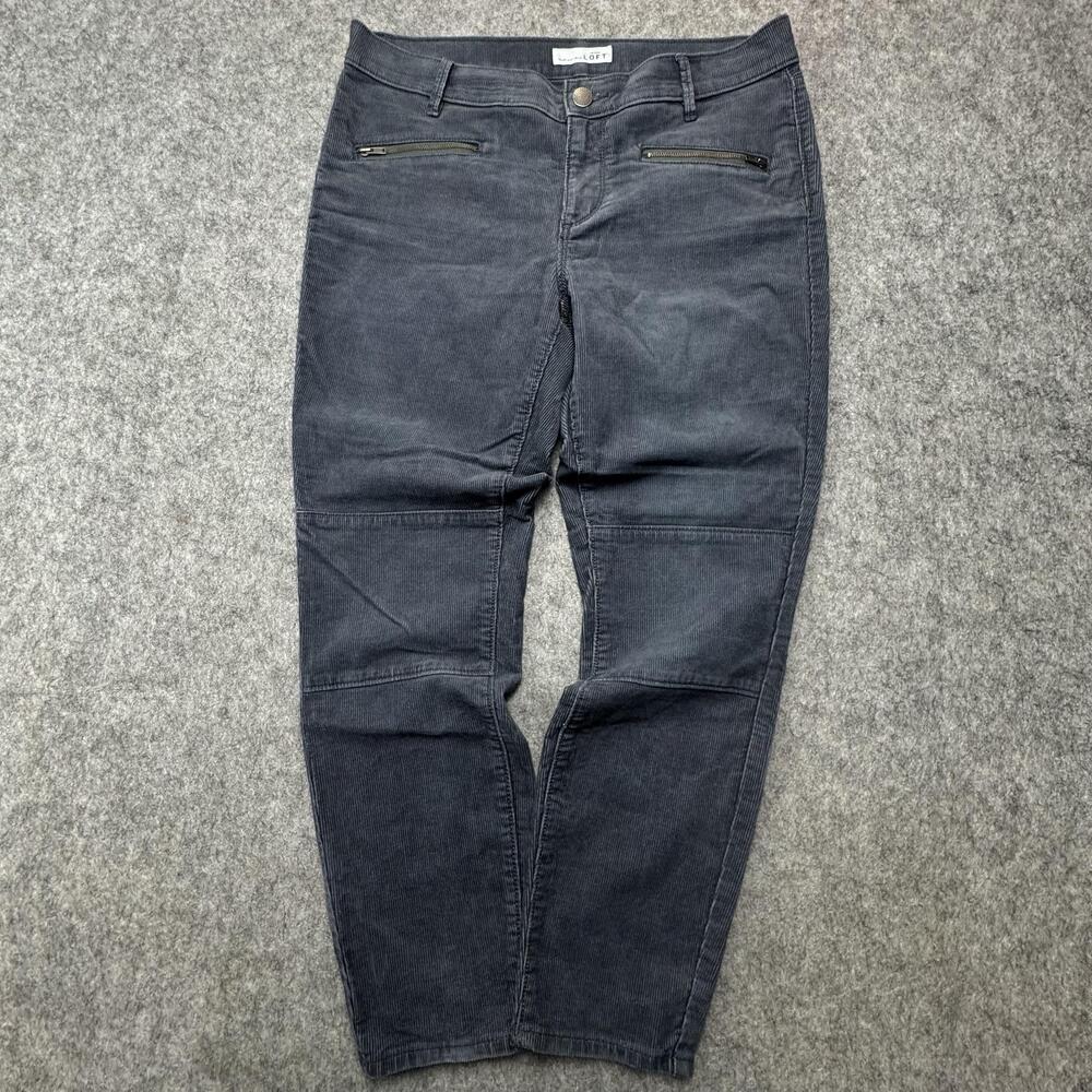 Ann Taylor LOFT Pants Womens 8P Petite Gray Modern Skinny Ankle Corduroy Stretch